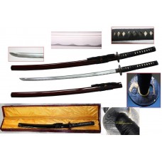 New Handmade Battle Ready Razor Sharp Japanese Samurai War Lord Warrior Toyotomi Hideyshi Wakizashi Katana Sword with Display Case 